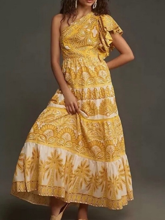 FARM Rio Dresses & Skirts - Farm Rio Ainika Tapestry One-Shoulder Maxi Dress L NWT